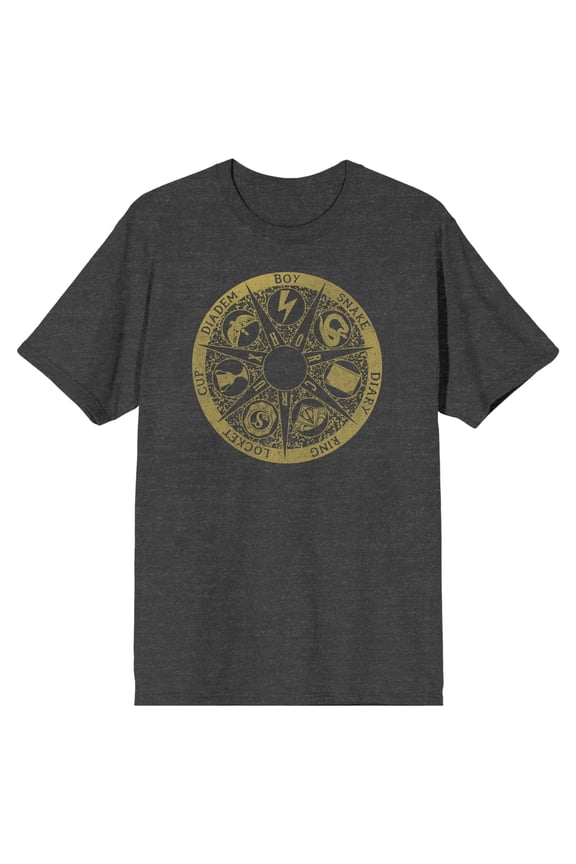 Harry Potter Gold Horcrux Men's Black T-shirt-Large