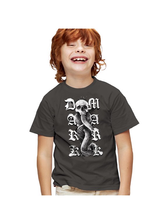Gothic Dark Mark Kids T Shirt for Youth Boys and Girls, Charcoal, Medium