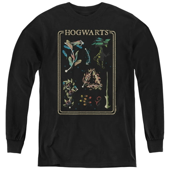 Harry Potter Gradient Spellbook Youth Long Sleeve T Shirt, Black, Medium