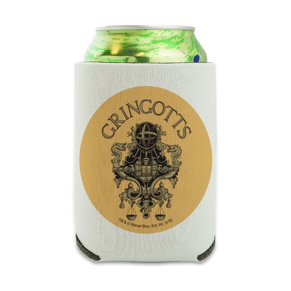 Harry Potter Gringotts Logo Can Cooler - Drink Sleeve Hugger Collapsible Insulator - Beverage Insulated Holder
