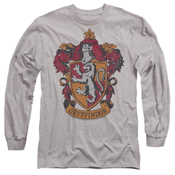 Harry Potter Gryffindor 1 Unisex Adult Long-Sleeve T Shirt,Athletic Heather, 3X-Large