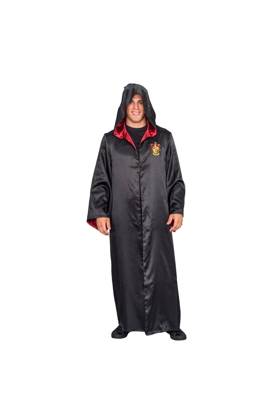Harry Potter Gryffindor Costume Black and Red Long Robe with Hood