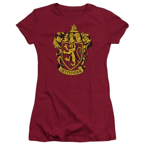 Harry Potter Gryffindor Crest S/S Junior Women's T-Shirt Sheer Cardinal