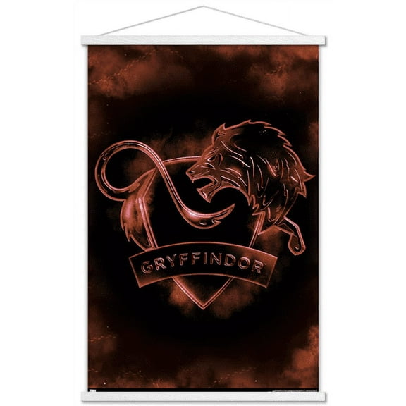 Harry Potter - Gryffindor Crest Magic Wall Poster with Wooden Magnetic Frame, 22.375" x 34"