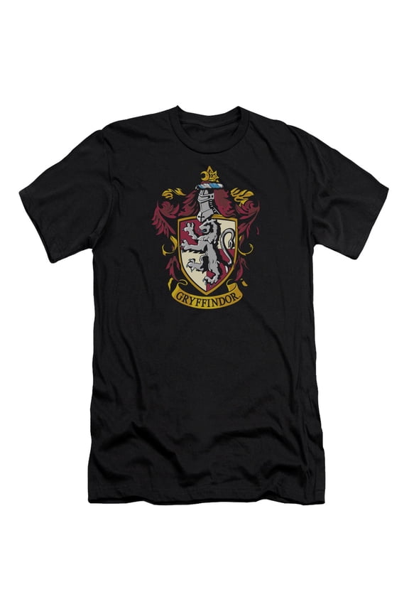 Harry Potter Gryffindor Crest S/S Adult 30/1 T-Shirt Black