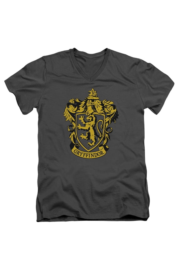 Harry Potter - Gryffindor Crest - Slim Fit V Neck Shirt - Large