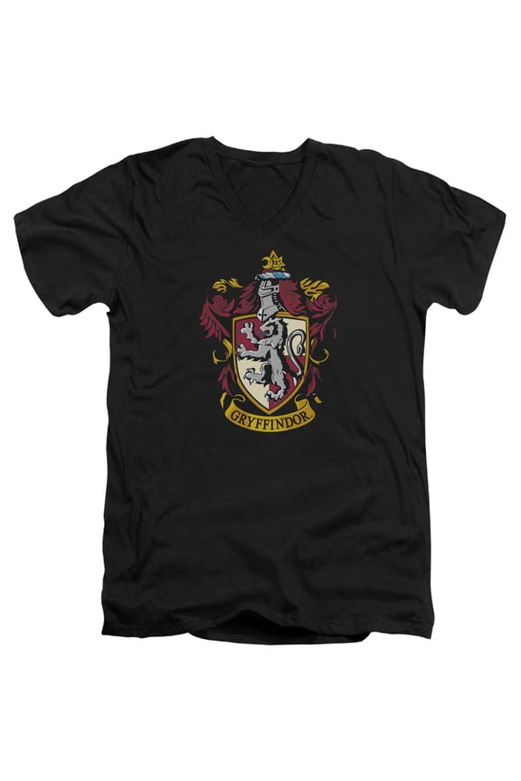 Harry Potter - Gryffindor Crest - Slim Fit V Neck Shirt - Small