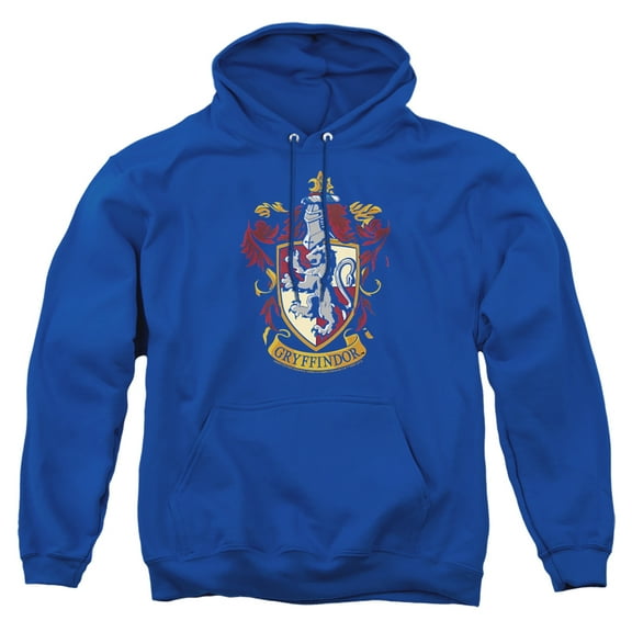Harry Potter Gryffindor Crest Unisex Adult Pull-Over Heather Hoodie, Small, Royal