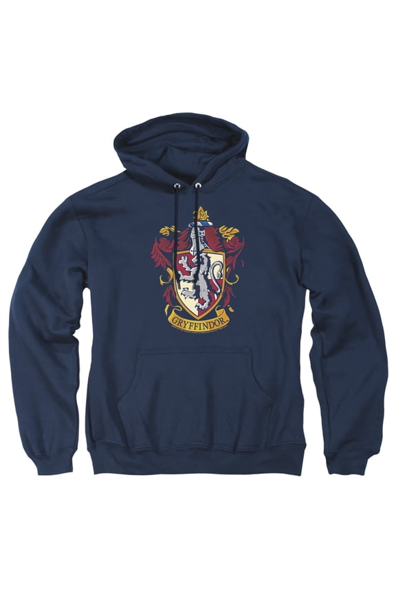 Gryffindor Crest Unisex Adult Pull-Over Heather Hoodie, X-Large, Navy
