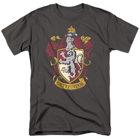 Harry Potter Gryffindor Crest Unisex Adult T Shirt, Charcoal, 5X-Large