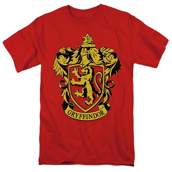 Harry Potter Gryffindor Crest Unisex Adult T Shirt, Red, Medium