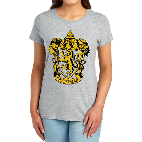 Harry Potter Gryffindor Crest Women's T Shirt, Athletic Heather, Small