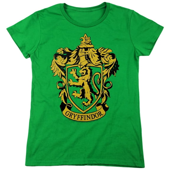 Harry Potter Gryffindor Crest Women's T Shirt, Kelly Green, Medium