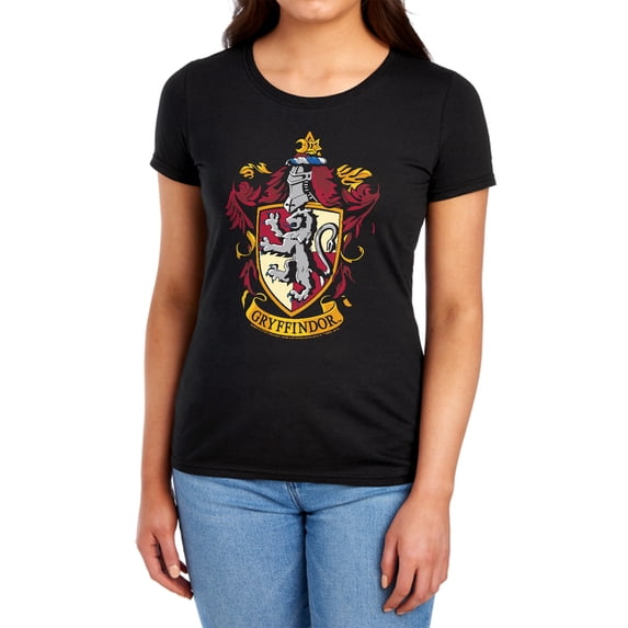 Harry Potter Gryffindor Crest Women's T Shirt (Small) Black