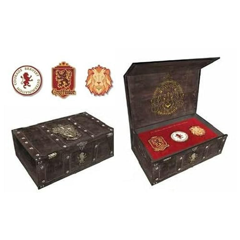 Harry Potter Gryffindor Enamel Pins Set of 3 In Hogwarts Trunk Storage Case Box Metal Pin Buttons Collectible Accessory Gift for Kids Boys
