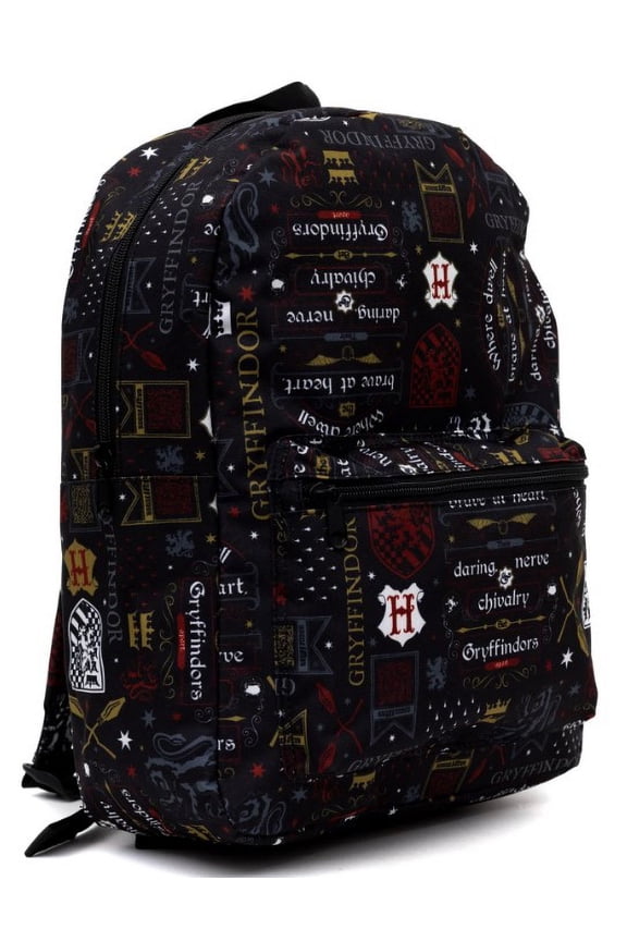 Gryffindor Full Size Nylon Backpack 16" Allover Print Design