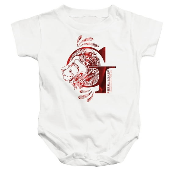 Harry Potter Gryffindor G Logo Unisex Infant Snap Suit for Baby (24 Months) White