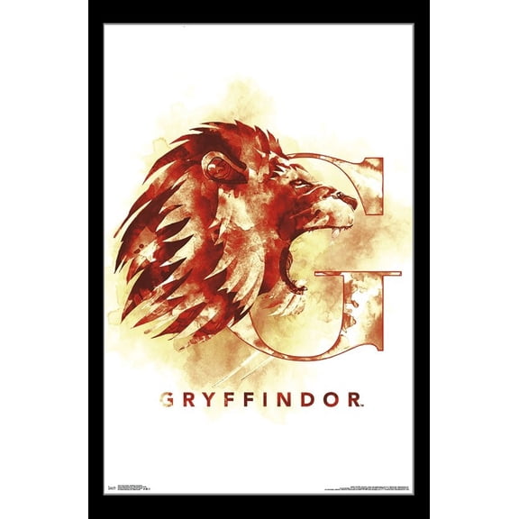 Harry Potter - Gryffindor Illustrated Laminated & Framed Poster Print (22 x 34)