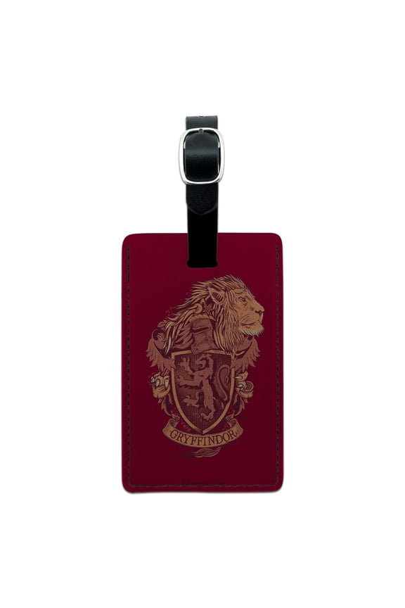 Harry Potter Gryffindor Lion Crest Rectangle Leather Luggage Card ID Tag