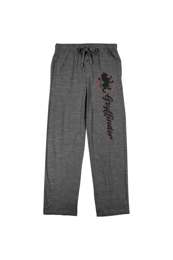 Harry Potter Gryffindor Lion Emblem Men's Graphite Heather Sleep Pajama Pants-XX-Large