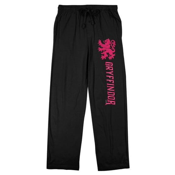 Harry Potter Gryffindor Lion Men's Black Sleep Pajama Pants-XL