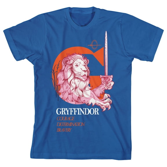 Harry Potter Gryffindor Lion Youth Blue Graphic Tee-L