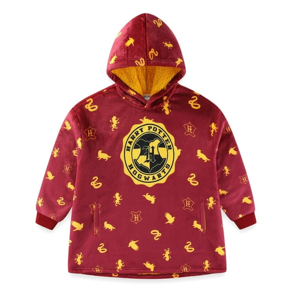Harry Potter Gryffindor Oversized Hoodie with Pockets (Boys), One Size, Fits Sizes 4-10