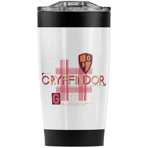 Harry Potter Gryffindor Pattern Crest Stainless Steel Tumbler 20 oz Coffee Travel Mug/Cup, Vacuum Insulated & Double Wall with Leakproof Sliding Lid | Great for Hot Drinks and Cold Beverages