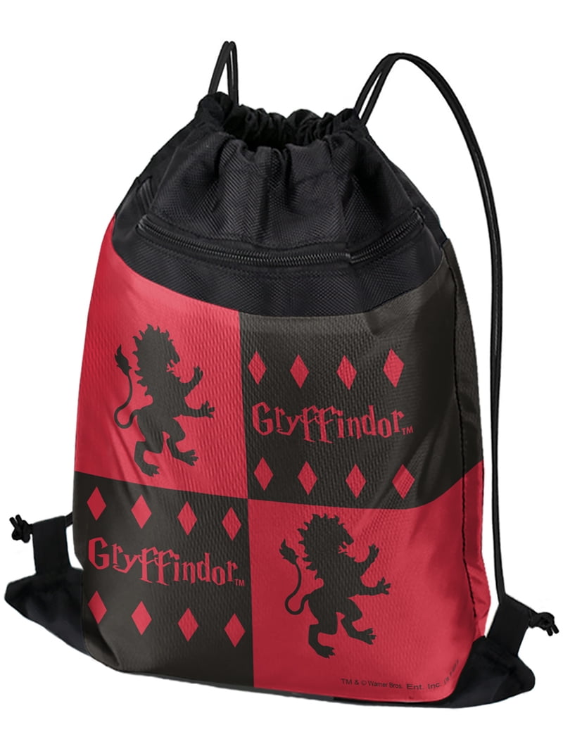 Harry Potter Red Hogwarts Alumni Backpack Cinch Bag Harry Potter Backpack 18X14X6 Red Book Bag Hogwarts Alumni  main image 3