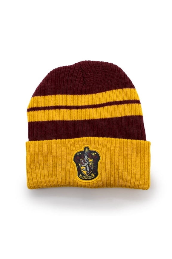 Gryffindor Premium Striped Beanie With Crest Patch