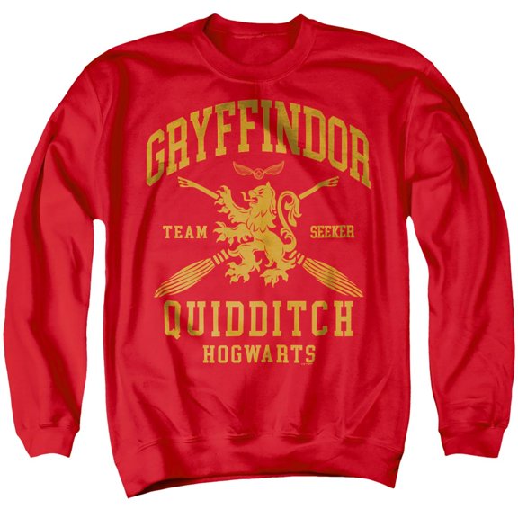 Harry Potter Gryffindor Quidditch Arch Unisex Adult Crewneck Sweatshirt, Red, 5X-Large