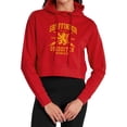 thumbnail image 1 of Harry Potter Gryffindor Quidditch Arch Women's Cropped Hoodie Pullover Sweatshirt, Red, Large, 1 of 6