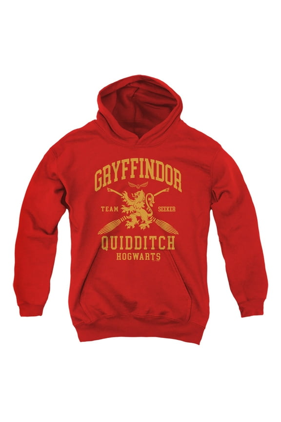 Gryffindor Quidditch Arch Youth Kids Boy/Girls Pull-Over Hoodie, Red, Medium