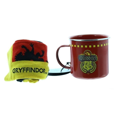 Harry Potter Gryffindor Quidditch Tin Mug and Socks Gift Set Bundle