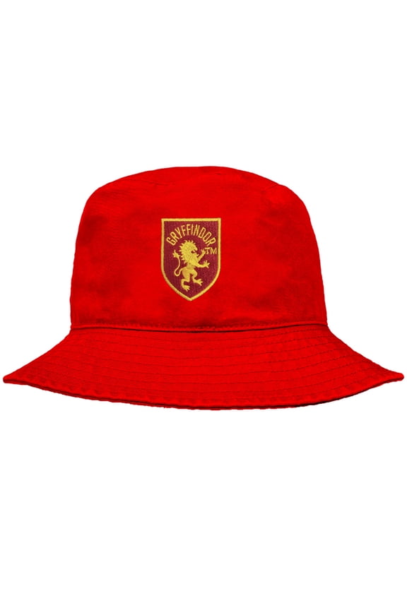 Harry Potter Gryffindor Simple Crest Officially Licensed Bucket Hat Unisex for Men & Women, Red