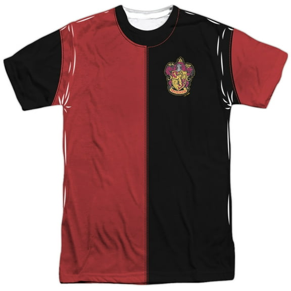 Harry Potter Gryffindor Split Uniform 100% Polyester Adult Costume T Shirt for Men & Women, 3X-Large