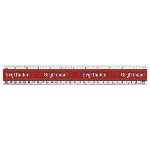 Harry Potter Gryffindor Sweater with Words Pattern 12 Inch Standard and Metric Plastic Ruler