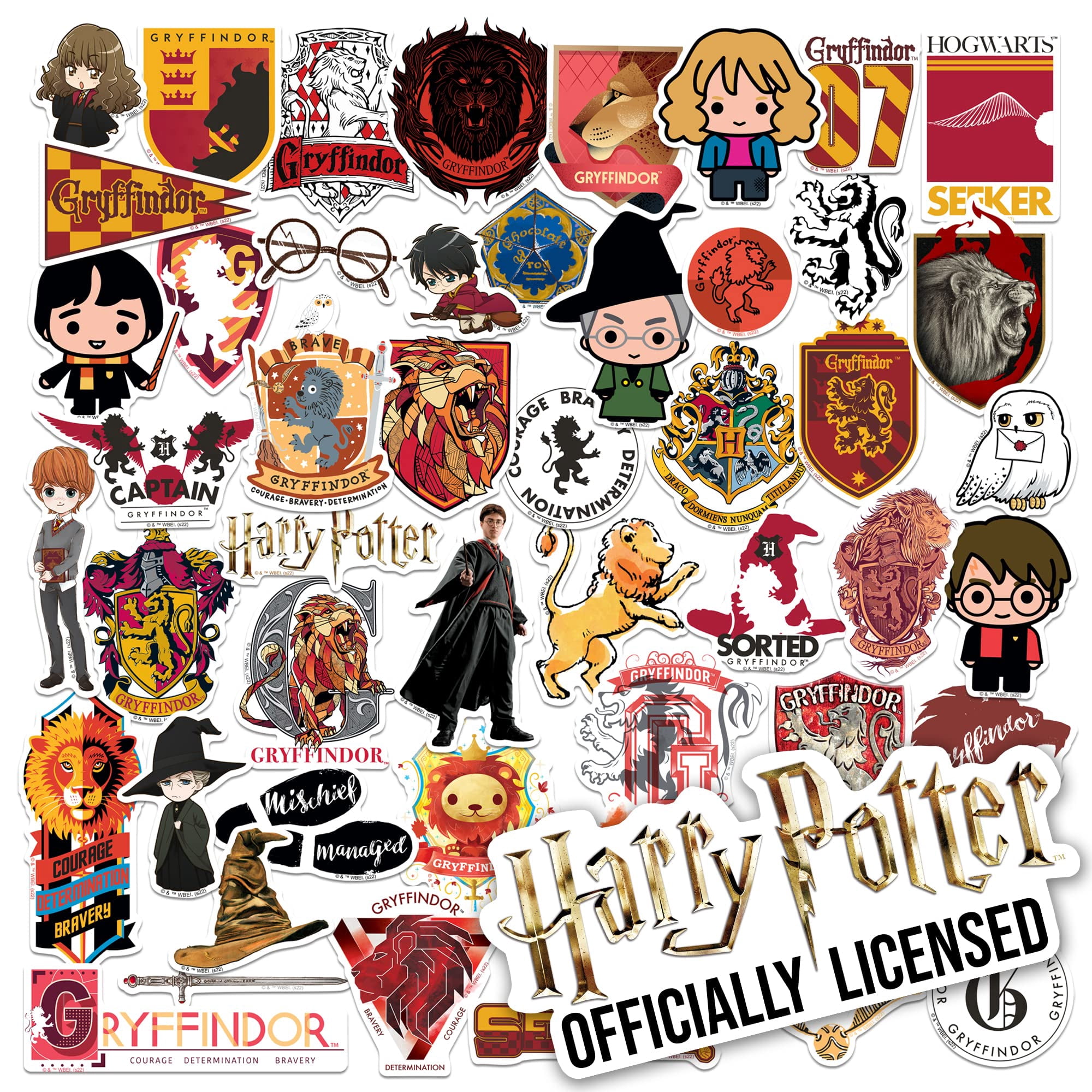 Harry Potter Gryffindor Theme 50ct Vinyl Decals House Crests, Lion ...
