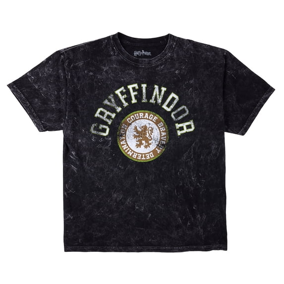 Harry Potter Gryffindor Varsity Men's Blue Vintage Mineral Wash Crew Neck Short Sleeve T-shirt-XXL