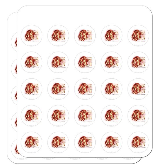 Harry Potter Gryffindor Watercolor Crest 1" Planner Calendar Scrapbooking Crafting Clear Stickers