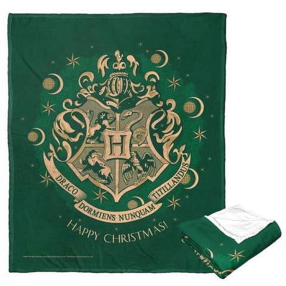 Harry Potter Happy Christmas Warner Bros Kids Silk Touch Throw Blanket, 50 x 60 inches Green