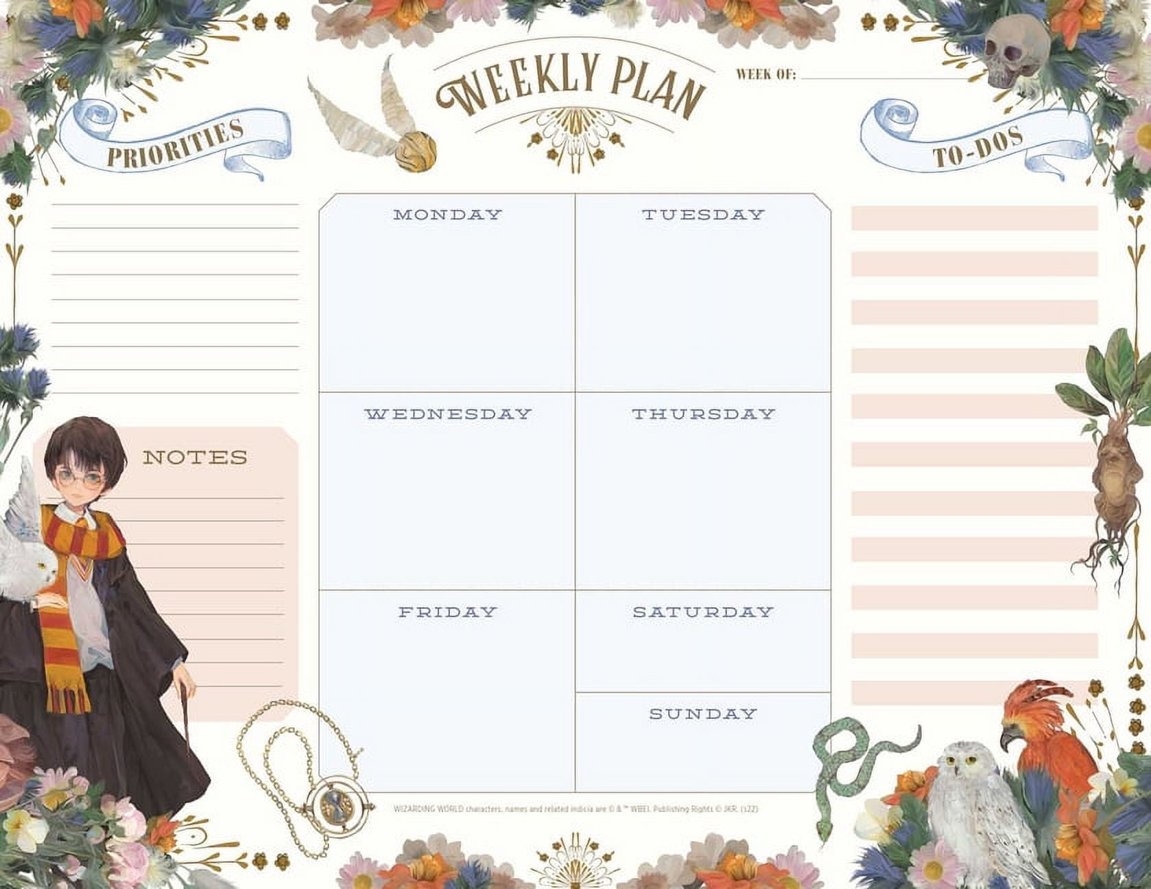 Harry Potter: Harry Potter: Floral Fantasy Weekly Planner Notepad ...