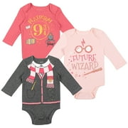Harry Potter Harry Potter Hermione Newborn Baby Girls 3 Pack Bodysuits Newborn to Infant