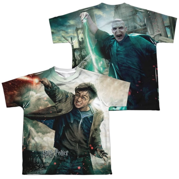 Harry Potter - Harry Vs Voldemort (Front/Back Print) - Youth Short Sleeve Shirt - X-Large