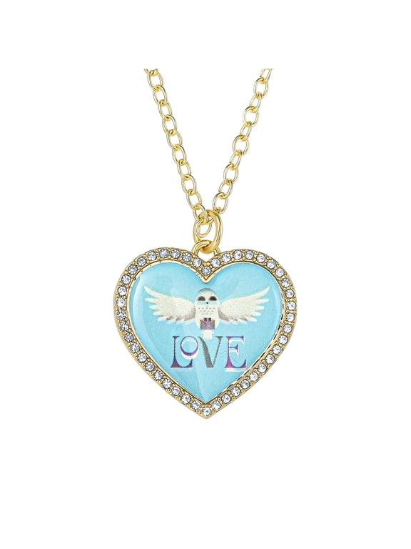 Hedwig Heart Necklace with Crystals, 16"+2"