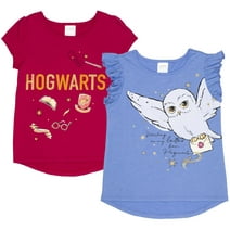 Harry Potter Hedwig Owl Big Girls 2 Pack T-Shirts Little Kid to Big Kid