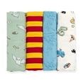 thumbnail image 1 of Harry Potter Hedwig Owl Newborn Baby Boys 4 Pack Swaddles Green / Maroon Blue White OS, 1 of 5