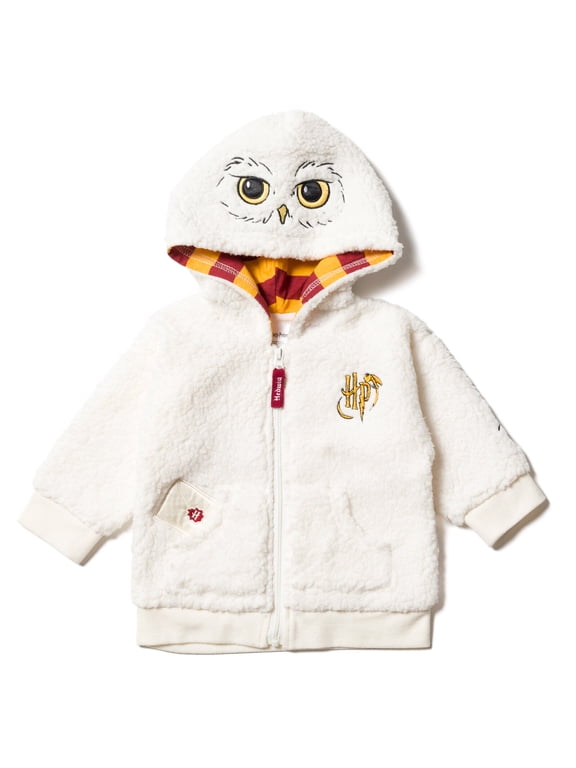 Hedwig Owl Newborn Baby Boys Fleece Zip Up Costume Hoodie