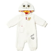 Harry Potter Hedwig Owl Newborn Baby Boys Zip Up Costume Coverall Newborn to Infant