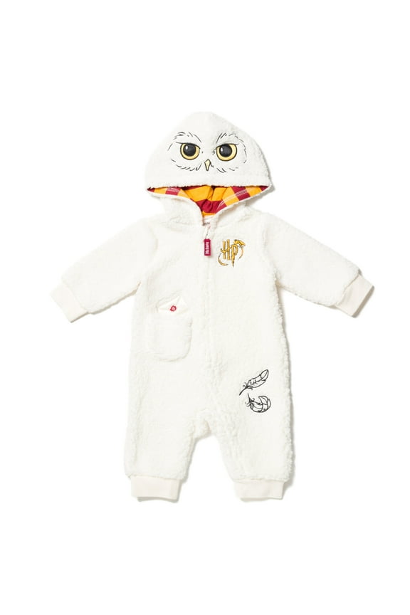 Hedwig Owl Newborn Baby Boys Zip Up Costume Coverall Newborn to Infant